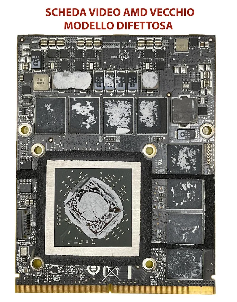 Scheda video AMD del vecchio modello difettoso montata sugli iMac 27