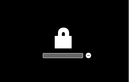 Schermata nera con il lucchetto e il campo password: Mac bloccato da password EFI